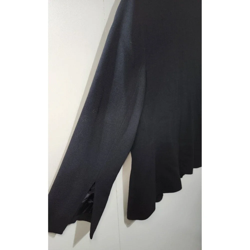 Vtg Neiman Marcus Black Blazer Womens Size 10 Snap Button Split Cuff Sleeves - Picture 4 of 12